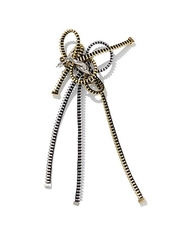 ADEKUVER [JEAN PAUL GAULTIER] 장 폴 고티에 실버 블랙 골드 지퍼 이어링 26/01-U-JW056-X060-910092 | 신세계V