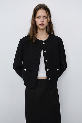 DUNST CLASSIC TWEED JACKET BLACK_UDJA6C203BK | 신세계V