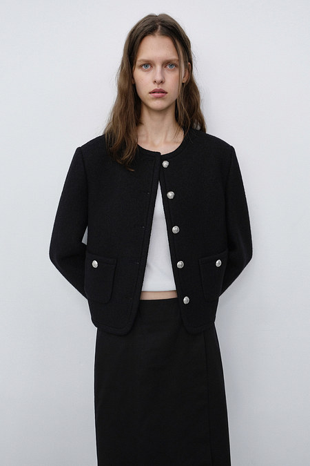 DUNST CLASSIC TWEED JACKET BLACK_UDJA6C203BK | 신세계V
