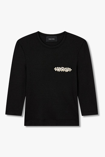 SIMONE ROCHA 리브드 터보 엠블럼 언더피닝 탑(블랙) | 신세계V