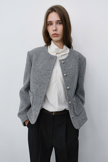 DUNST CLASSIC TWEED JACKET MELANGE GREY_UDJA6C203G2 | 신세계V