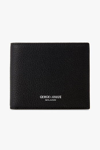 GIORGIO ARMANI 남성 로고 카프스킨 바이폴드 지갑 | 신세계V