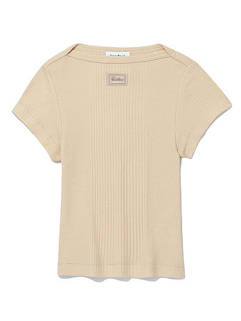 ADEKUVER [JEAN PAUL GAULTIER] 장 폴 고티에 누드 코튼 립드 크롭 베이비 티셔츠 26/01-W-TO429-J014-63 | 신세계V