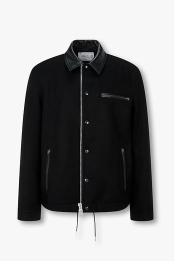 SACAI 남성 울 멜턴 블루종 | 신세계V