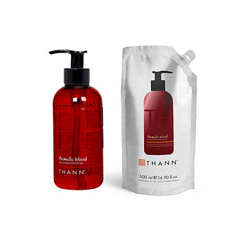 THANN [탄] 아로마틱 우드 샤워젤 320ml + 500ml 리필용 세트 (820ml) | 신세계V