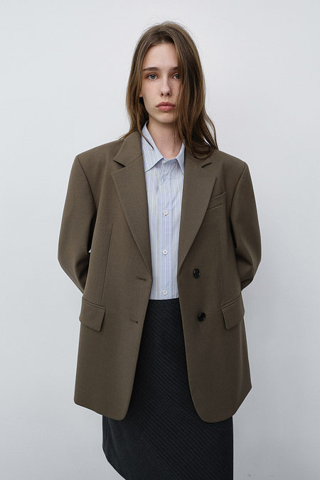 DUNST ESSENTIAL 2 BUTTON WOOL BLAZER MOCHA BROWN_UDJA6C202W2 | 신세계V