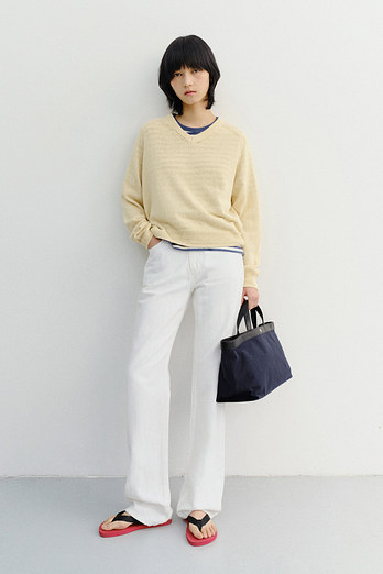 DUNST RELAXED SUMMER DENIM PANTS OFF WHITE_UDPA6B223OW | 신세계V