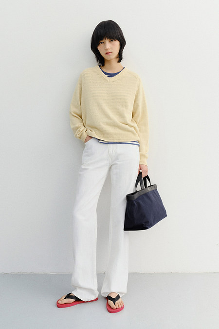 DUNST RELAXED SUMMER DENIM PANTS OFF WHITE_UDPA6B223OW | 신세계V