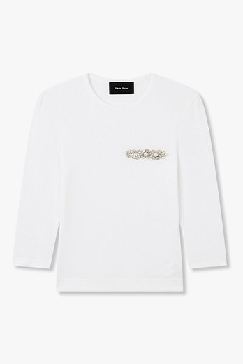 SIMONE ROCHA 리브드 터보 엠블럼 언더피닝 탑(화이트) | 신세계V