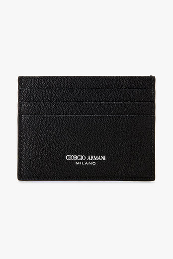 GIORGIO ARMANI 남성 로고 카프스킨 카드 홀더 | 신세계V