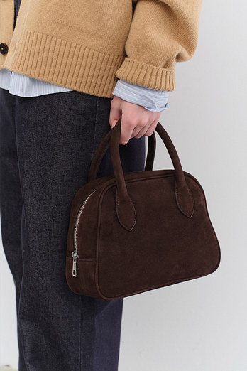 DUNST SUEDE BOSTON TOTE BAG DEEP BROWN_UDBA5F202W3 | 신세계V
