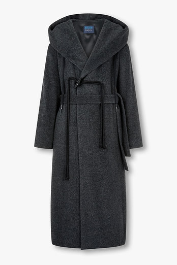 Yohji Yamamoto [REGULATION]캐시미어 울 숄 후드 코트 | 신세계V