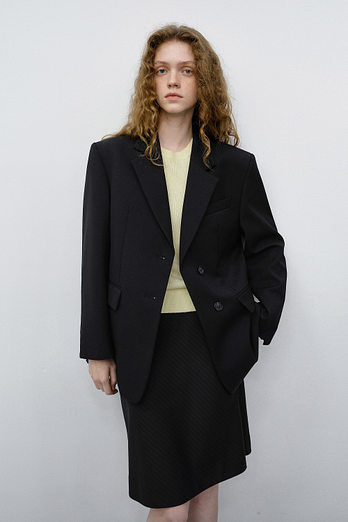 DUNST ESSENTIAL 2 BUTTON WOOL BLAZER BLACK_UDJA6C202BK | 신세계V
