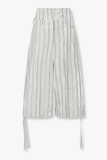 Yohji Yamamoto [REGULATION]체크 벨벳 패치 스트링 헴 팬츠 | 신세계V