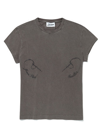 ADEKUVER [JEAN PAUL GAULTIER] 장 폴 고티에 다크그레이 스트레치 코튼 베이비 티셔츠 26/01-W-TO404-J032-04 | 신세계V