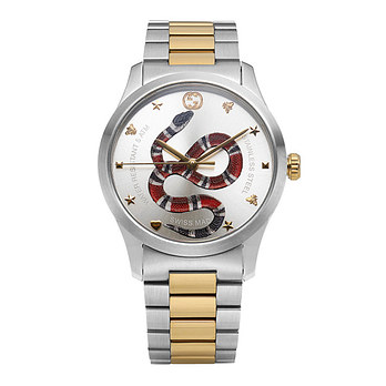 GUCCI 구찌 YA1264075 (530237 I8600 8486) G-타임리스 프리폴컬렉션 킹 스네이크 콤비 공용 메탈시계 | 신세계V