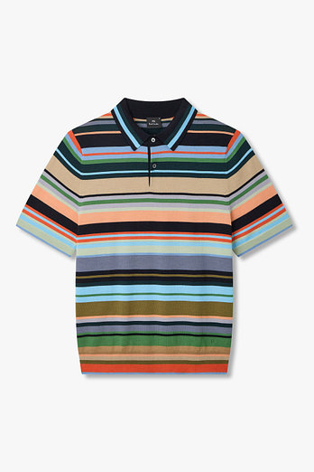 PAUL SMITH [PS PAUL SMITH] 멀티 스트라이프 울 폴로 니트 | 신세계V