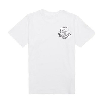 MONCLER [명품] 몽클레르 로고 프린트 화이트 남성 반팔티셔츠 8C00056 89AJS 00A 47186969 | 신세계V