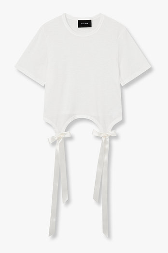 SIMONE ROCHA 보우 테일 이지 티셔츠(화이트) | 신세계V