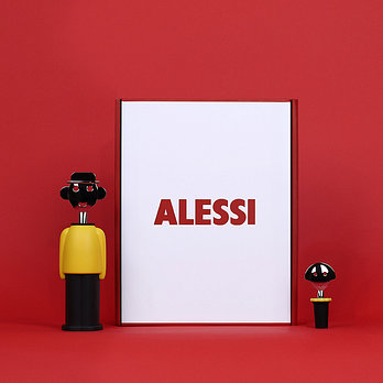ALESSI [신세계V 단독][Alessi] 알레시 알레산드로 M 와인오프너 1P + 안나 와인캡2 블랙 또는 블루 1P 기프트 세트 | 신세계V