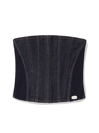 ADEKUVER [JEAN PAUL GAULTIER] 장 폴 고티에 인디고 데님 코르셋 탑 26/01-W-TO392-D024-55 | 신세계V