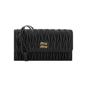 MIU MIU 미우미우 여성 마테라쎄 나파 블랙 장지갑 5MT025 AFPP F0002 | 신세계V