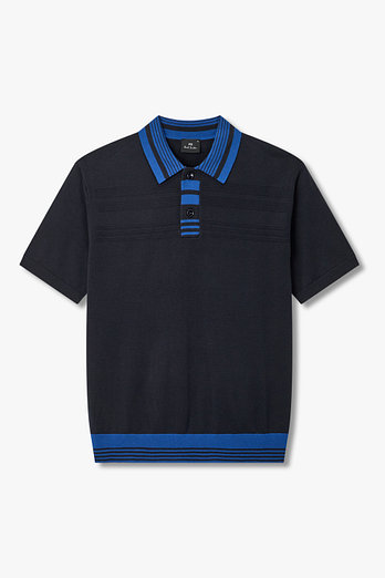 PAUL SMITH [PS PAUL SMITH] 남성 배색 스트라이프 폴로 니트 | 신세계V
