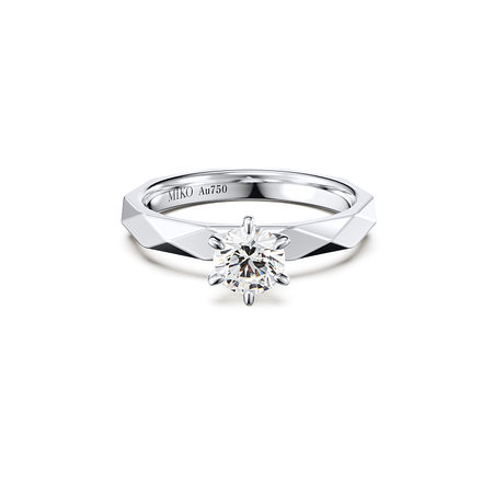 MIKO 앙상블 솔리테어링 18K 5부 반지 0.5ct (GIA F.VS2.3EX.NONE) | 신세계V