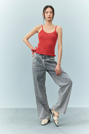 GCUT 와이드 턱 데님팬츠 | 신세계V