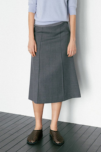 Mare di Mari Pintuck Midi Wool Skirt - Grey | 신세계V