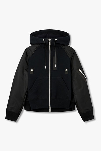 SACAI 여성 스펀지 나일론 스웨트 후디 | 신세계V
