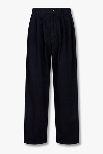 Yohji Yamamoto [HOMME] 핀턱 사이드 테이프 헤링본 데님 팬츠 | 신세계V