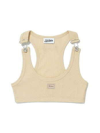 ADEKUVER [JEAN PAUL GAULTIER] 장 폴 고티에 누드 코튼 고티에 패치 오버롤 버클 디테일 립 브라  26/01-W-TO430-J014-63 | 신세계V