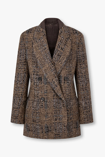 BRUNELLO CUCINELLI 여성 오브 웨일스 패턴 더블 자켓 | 신세계V