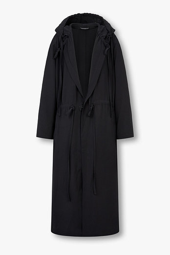 Yohji Yamamoto [Y's] 폴리 스트링 후디드 롱 코트 | 신세계V