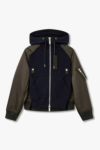 SACAI 여성 스펀지 나일론 스웨트 후디 | 신세계V