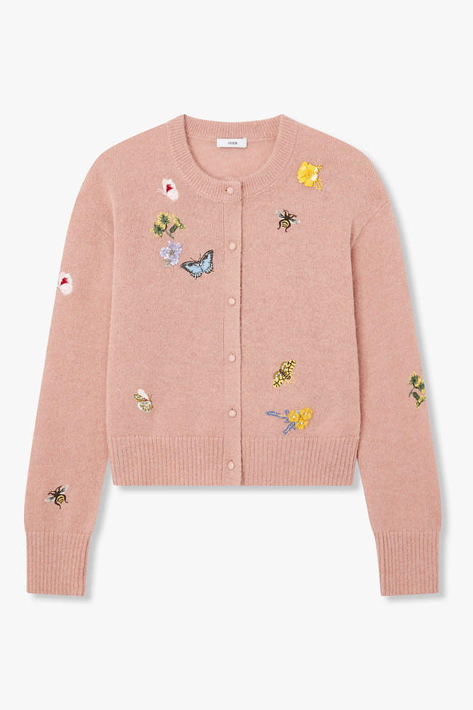 엠블리쉬드 알파카 블렌드 가디건(누드 핑크)