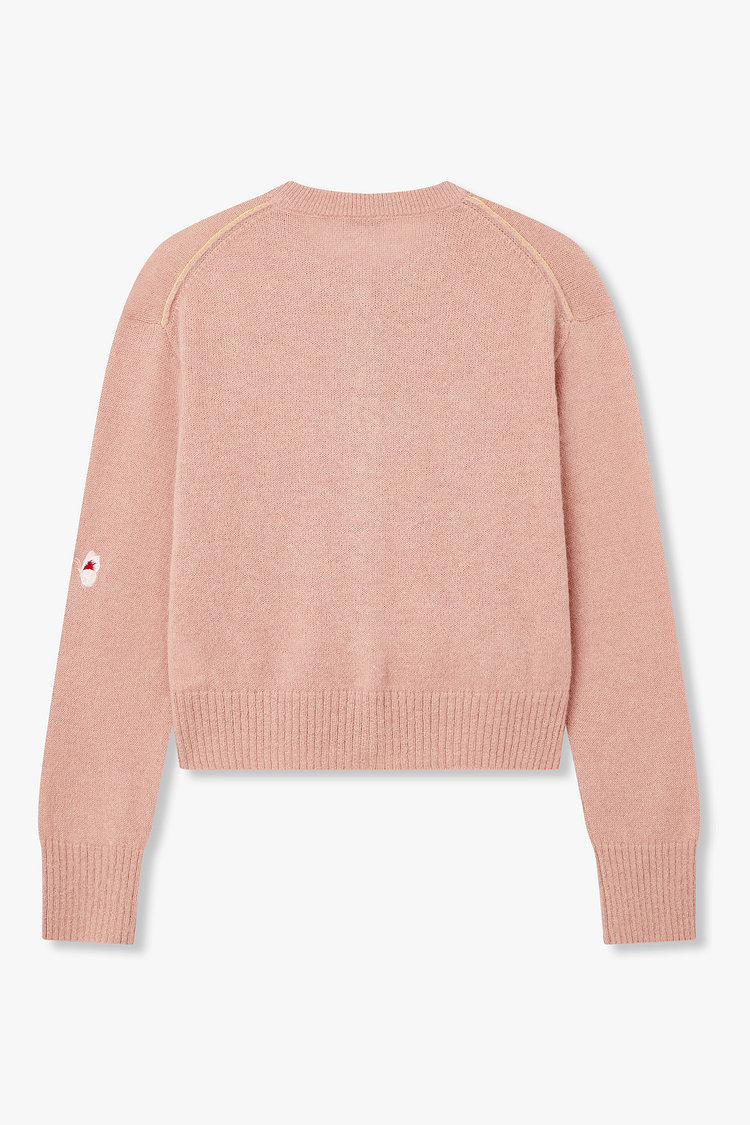 엠블리쉬드 알파카 블렌드 가디건(누드 핑크)