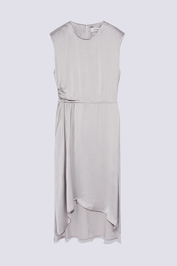 YVES SALOMON [공식] 이브살로몬 사틴 슬리브리스 미디 드레스 | 신세계V