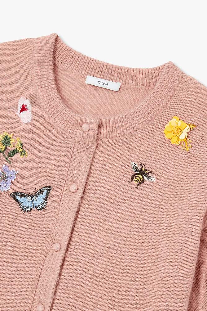 엠블리쉬드 알파카 블렌드 가디건(누드 핑크)