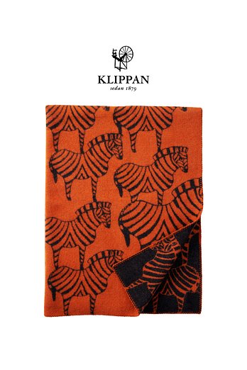 KLIPPAN [스웨덴직수입] 양모 램스울100% 블랭킷/담요 130x180 지브라오렌지 | 신세계V