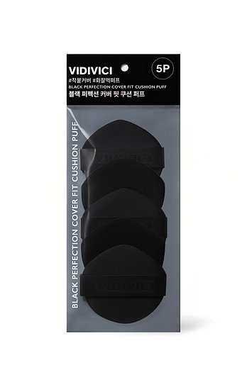 VIDIVICI 블랙 퍼펙션 커버 핏 쿠션 퍼프 (5매입) | 신세계V