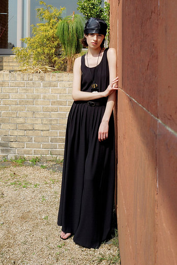 L`H.A.S FLOW PLEATED WIDE JUMPSUIT_BLACK | 신세계V