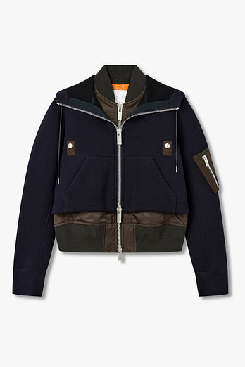 SACAI 여성 스펀지 스웨트 후디_네이비 | 신세계V
