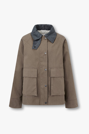 BRUNELLO CUCINELLI 여성 배색 카라 더블 클로저 자켓 | 신세계V