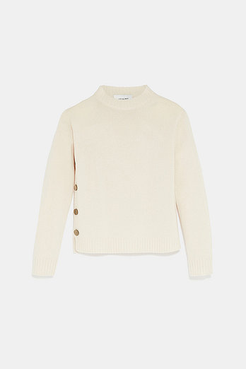 YVES SALOMON [공식] 이브살로몬 크롭 숏 버튼 니트 | 신세계V