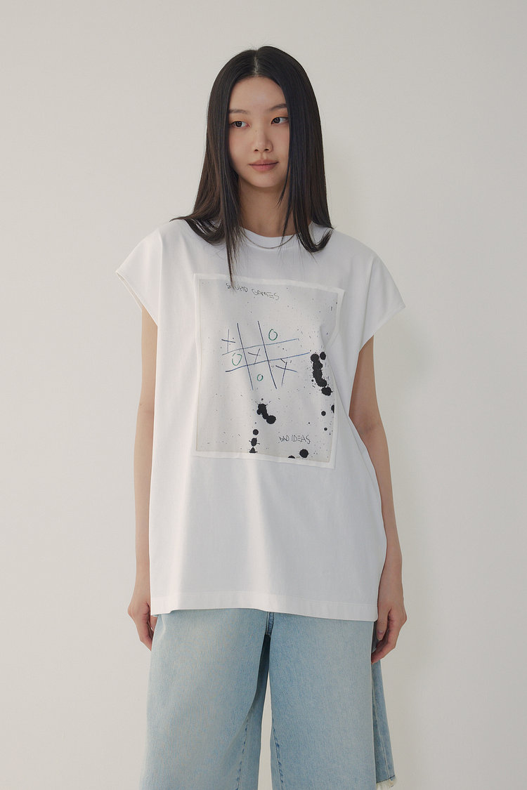 [BASQUIAT] 슬리브리스 릴렉스트 티