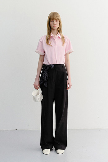 DUNST SUMMER DOUBLE PLEATED CHINO SLACKS BLACK_UDPA6B229BK | 신세계V