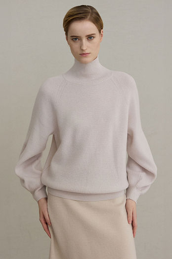 Mare di Mari Volume Turtleneck Knit Top - Oatmeal | 신세계V