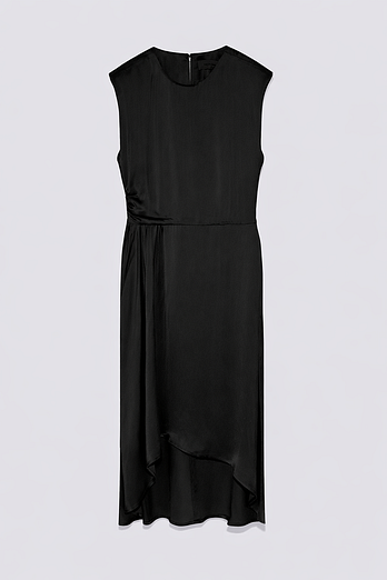 YVES SALOMON [공식] 이브살로몬 사틴 슬리브리스 미디 드레스 | 신세계V